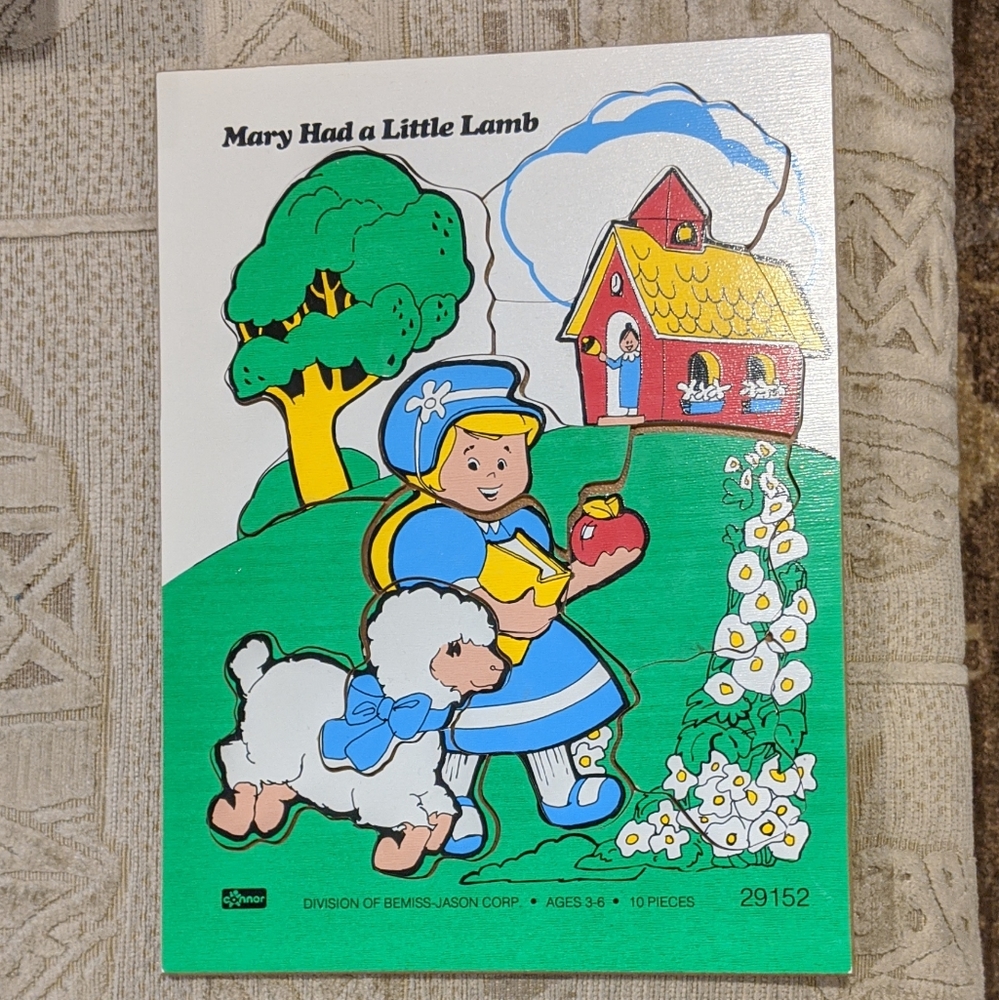 Vintage  Mary Had a Little Lamb Puzzle